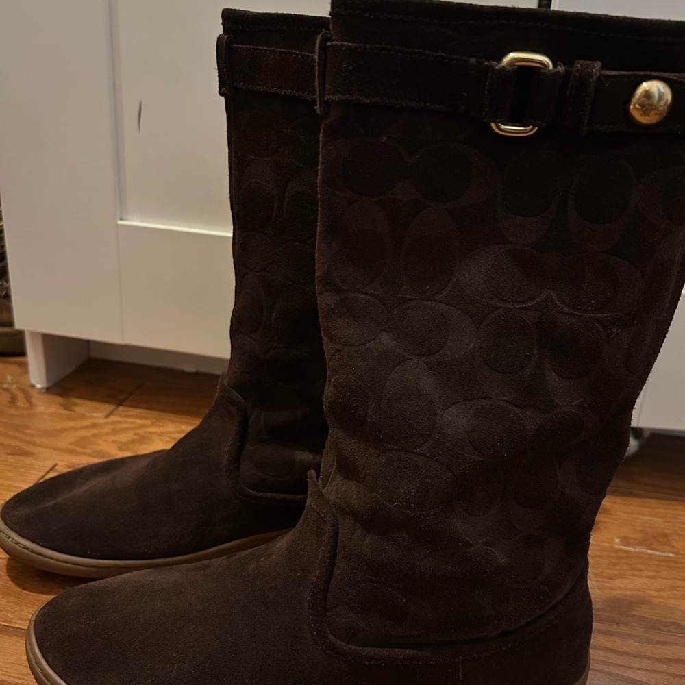 Brown Coach Suede Boots